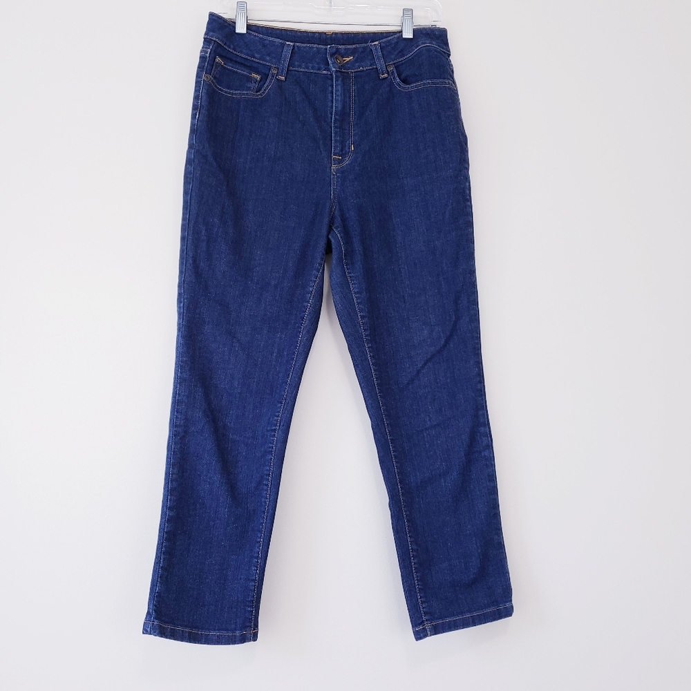 LL Bean Classic Fit Jean Capri Dark Wash Size 10 Regular
